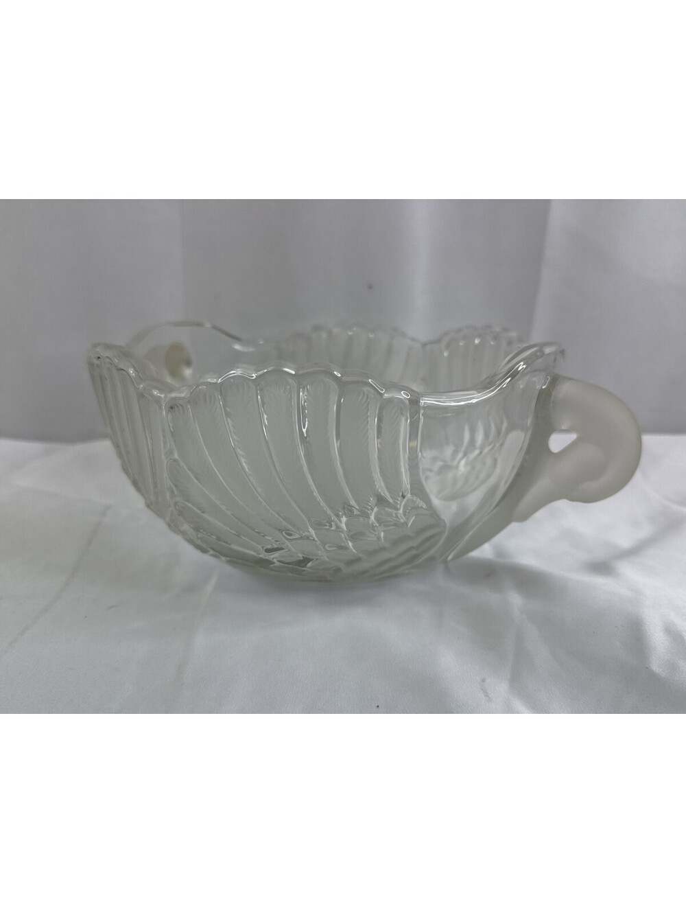 Vintage Walther-Glas Crystal Swan Head Handles West German Mikasa Glass Bowl 80s
